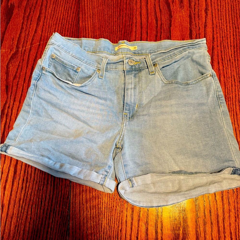 Levi denim mid length shorts